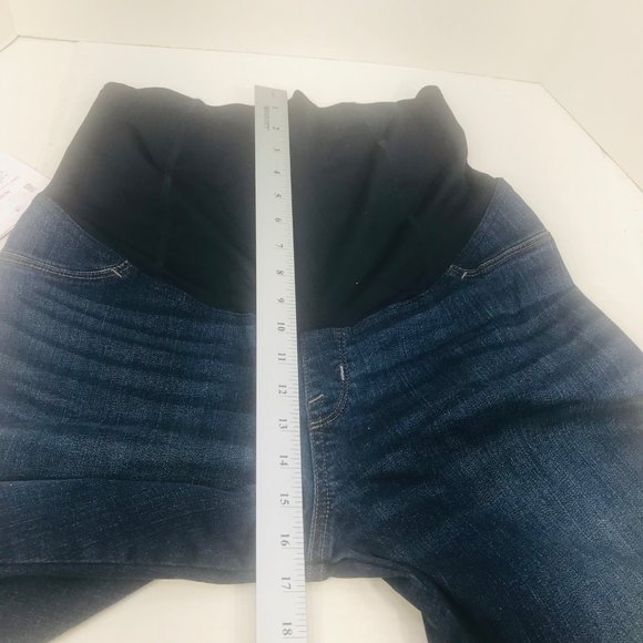 Isabel Maternity Women's Size 8 Crossover Panel Bermuda Blue Denim Short New - Picture 11 of 16